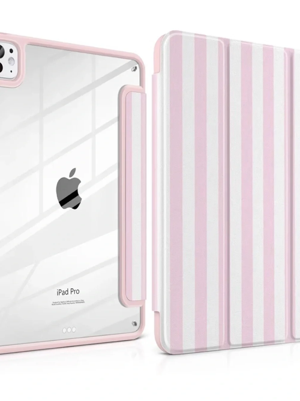 Pink and White Striped Cover Case for iPad Pro 11 inch